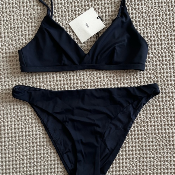Onia Other - NWT Onia 2-Piece Bikini Ashley Top Splice Malin Bottom Deep Navy Blue Small Med